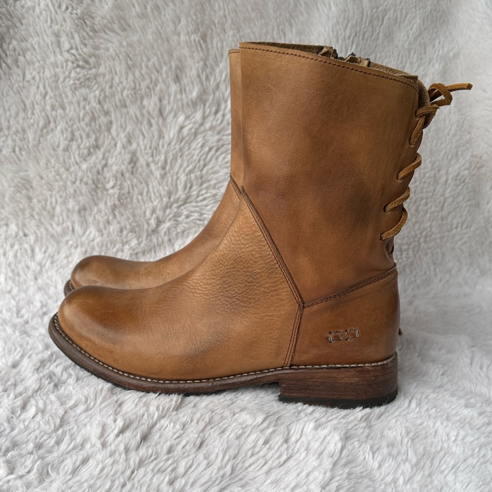 BED|STU Tan Leather Lace-Up Boots
